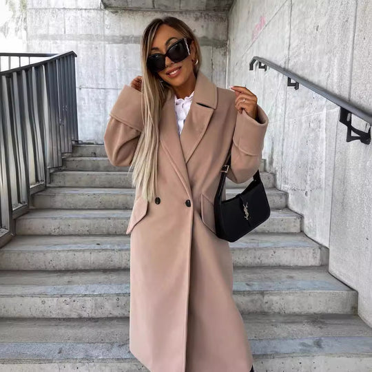 Damen Eleganter Oversized-Wollmantel Heidi-Mode