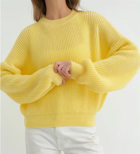 Damen lässiger Strickpullover Heidi-Mode