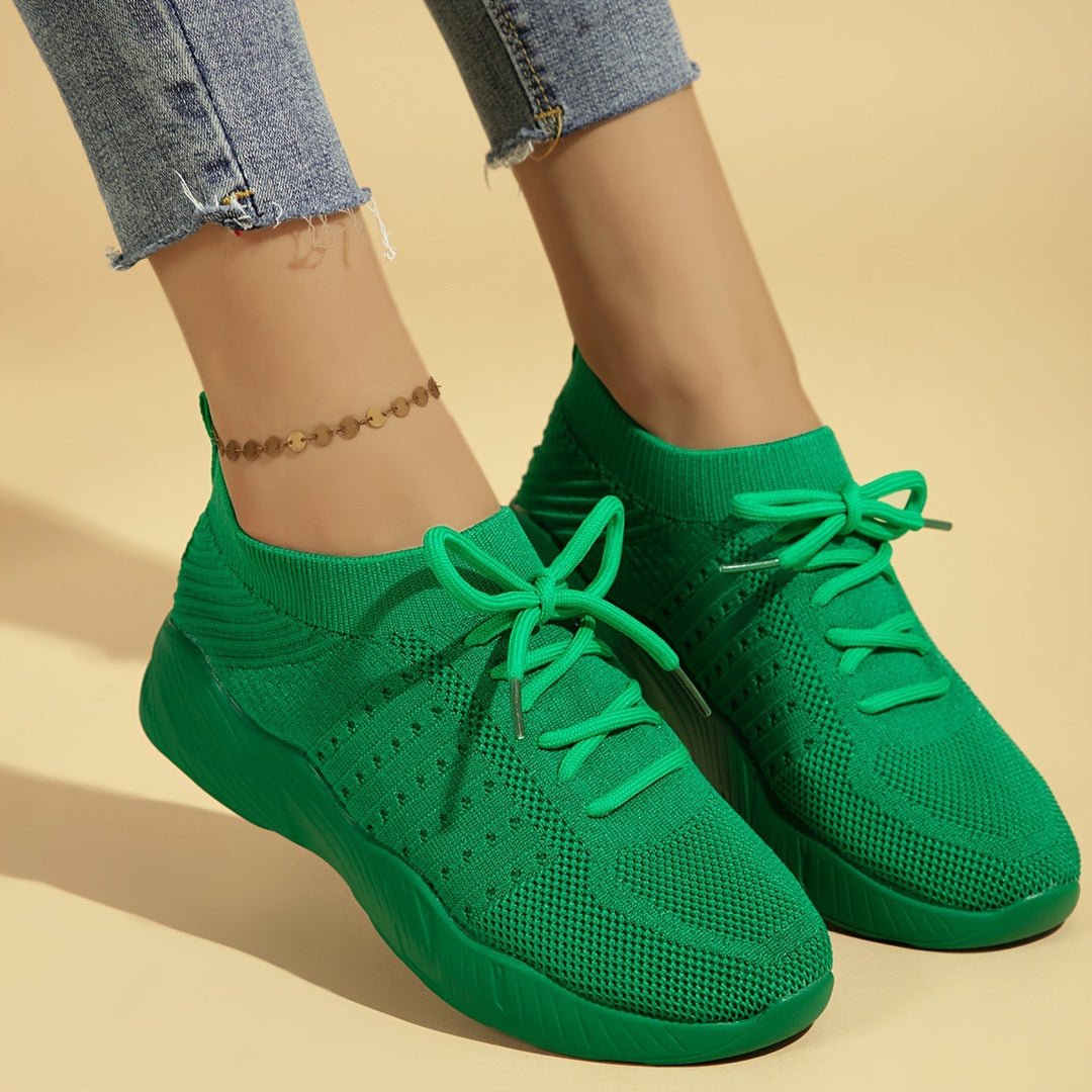 Damen atmungsaktive Slip-On Sportschuhe mit flexiblem Obermaterial Heidi-Mode