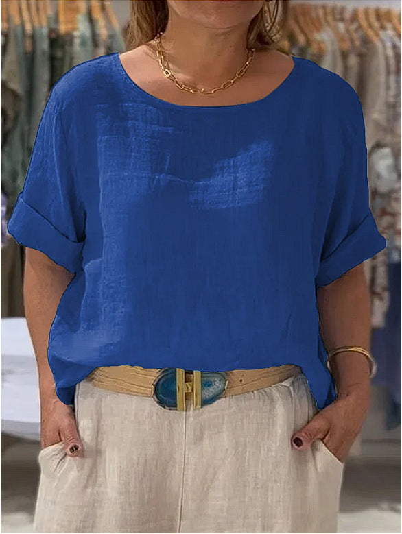 Damen lässige Leinenbluse Heidi-Mode