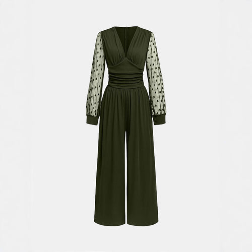 Damen Overall mit transparenten Puffärmeln Heidi-Mode