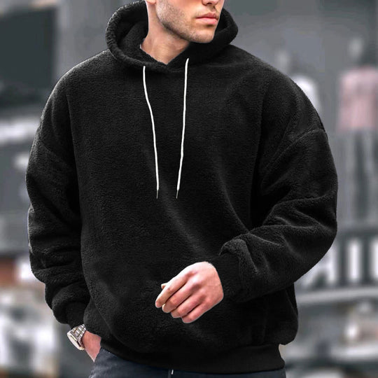 Herren Kuscheliger Fleece-Hoodie mit Kordelzug Heidi-Mode