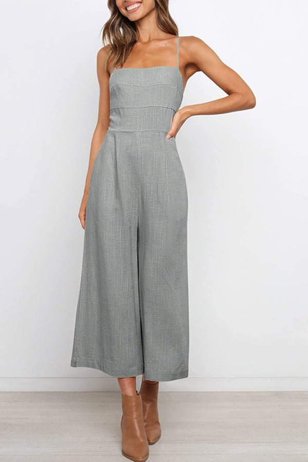 Heidi-Mode | Solide Tie Rückfreie Kurze Jumpsuits
