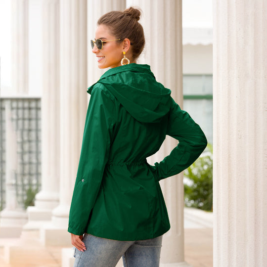 Damen leichte Übergangsjacke mit verstellbarem Taillenzug und praktischen Taschen Heidi-Mode