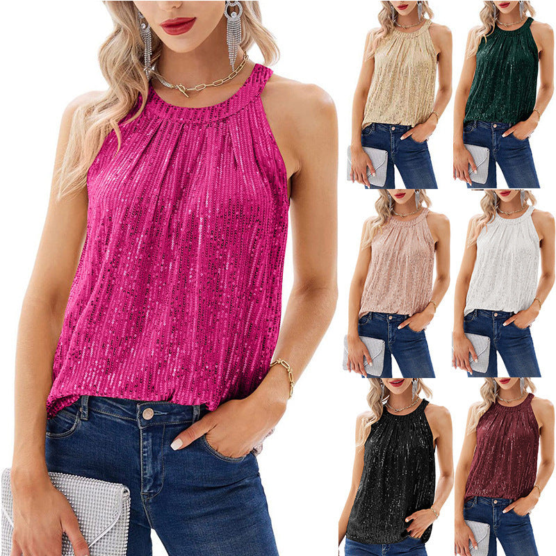 Heidi-Mode | Lässiges Rundhalsärmelloses Shirt Top