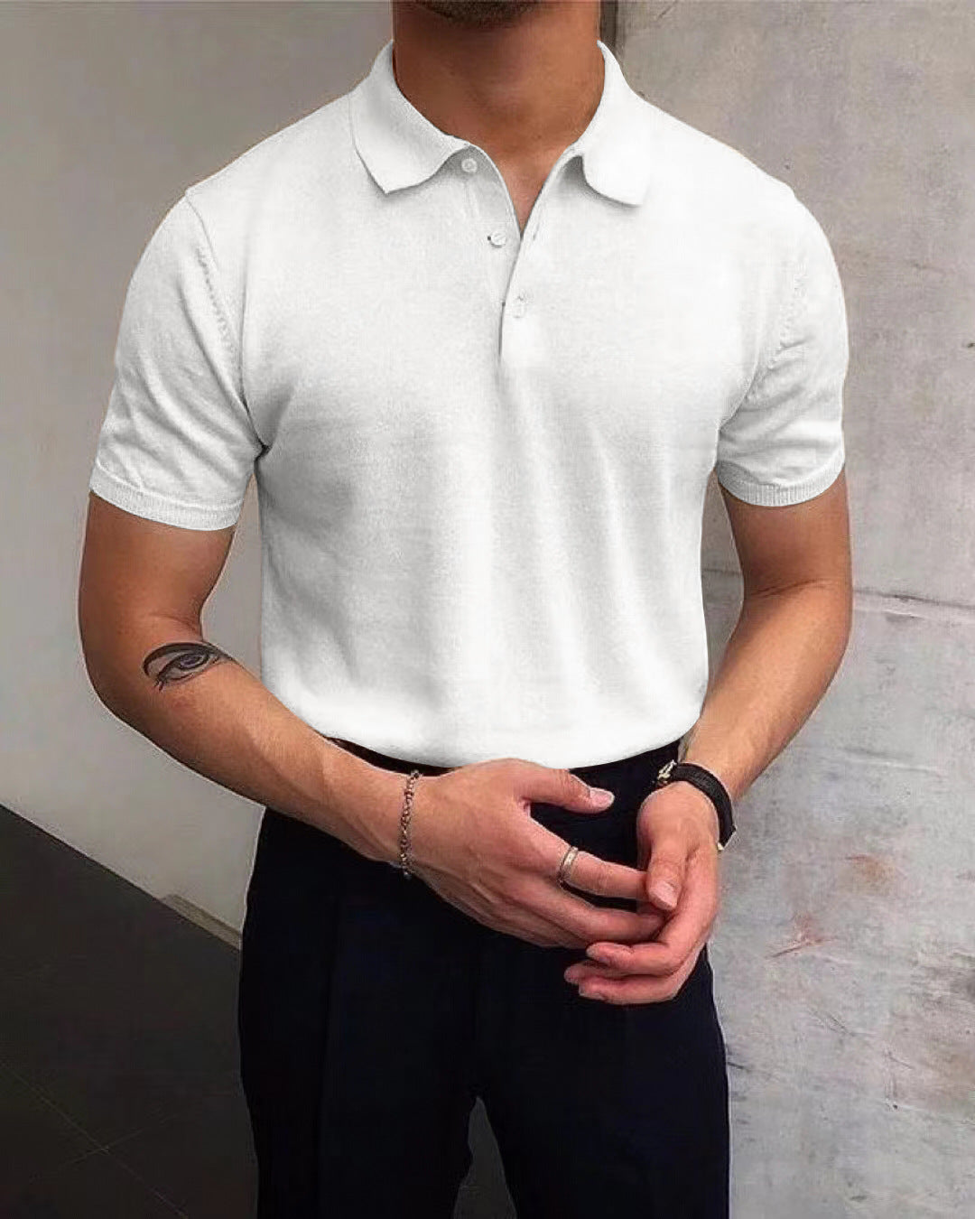 Herren Polo-Shirt aus atmungsaktiver Baumwolle mit elegantem Kragen Heidi-Mode