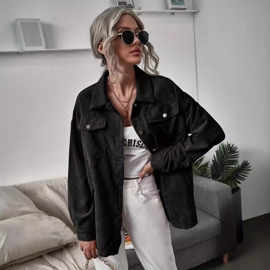 Damen Cordjacke mit praktischen Taschen und modernem Schnitt Heidi-Mode