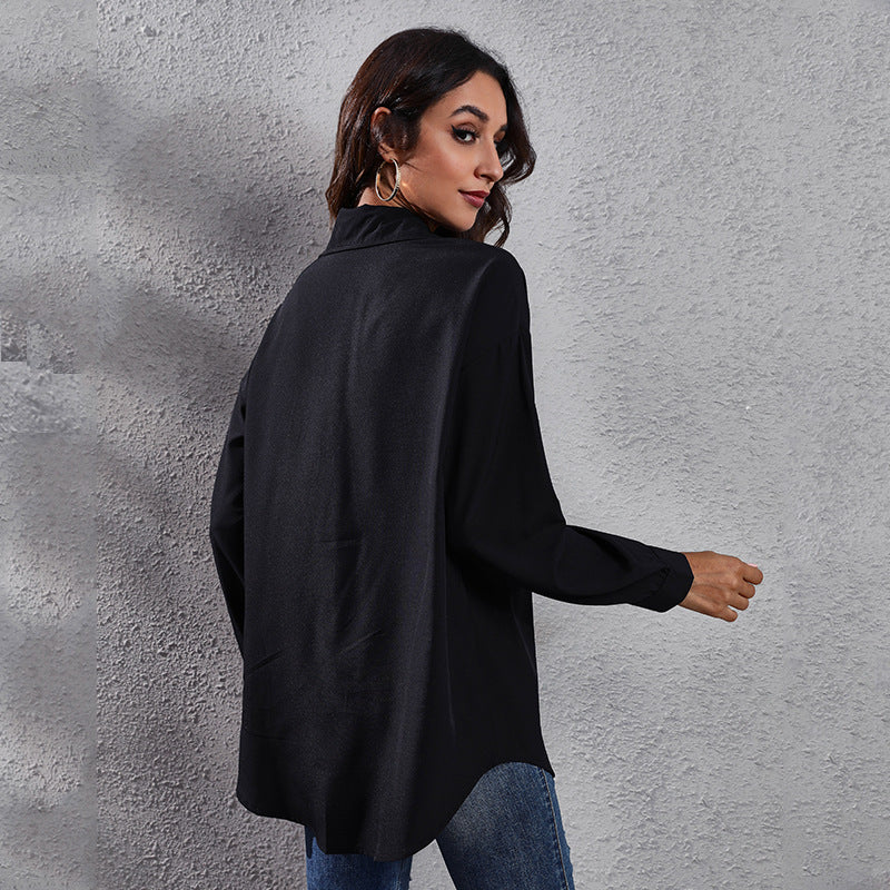 Damen Karierte Bluse mit asymmetrischem Schnitt und modischem Kragen Heidi-Mode