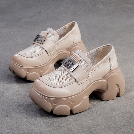Damen Chunky Loafer mit atmungsaktivem Netzdesign und robustem Sohlenprofil Heidi-Mode