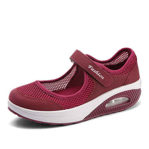 Damen Atmungsaktive Slip-On Sneakers mit verstellbarem Klettverschluss und innovativem Design Heidi-Mode