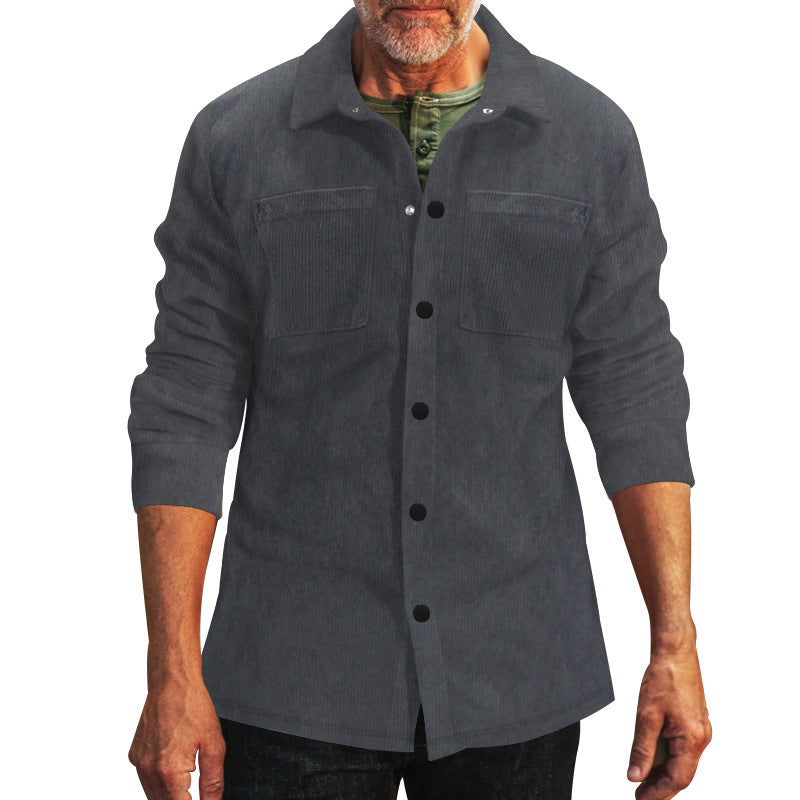 Herren Cord-Jacke mit praktischen Brusttaschen und modernem Schnitt Heidi-Mode