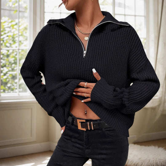 Damen lockerer Strickpullover Heidi-Mode