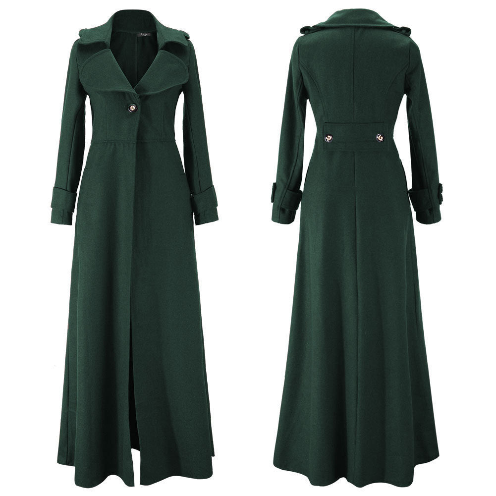 Damen Eleganter Langmantel mit klassischem Revers und modernen Akzenten Heidi-Mode