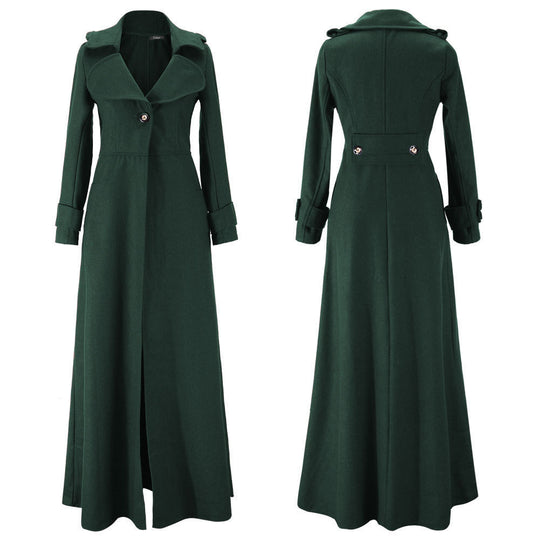 Damen Eleganter Langmantel mit klassischem Revers und modernen Akzenten Heidi-Mode