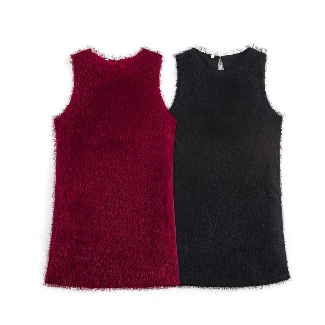 Heidi-Mode | Einfaches Kleid Ärmellos Kurzes Kleid