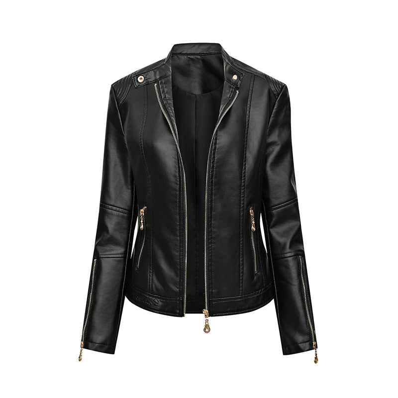 Damen Kunstlederjacke im Biker-Stil Heidi-Mode