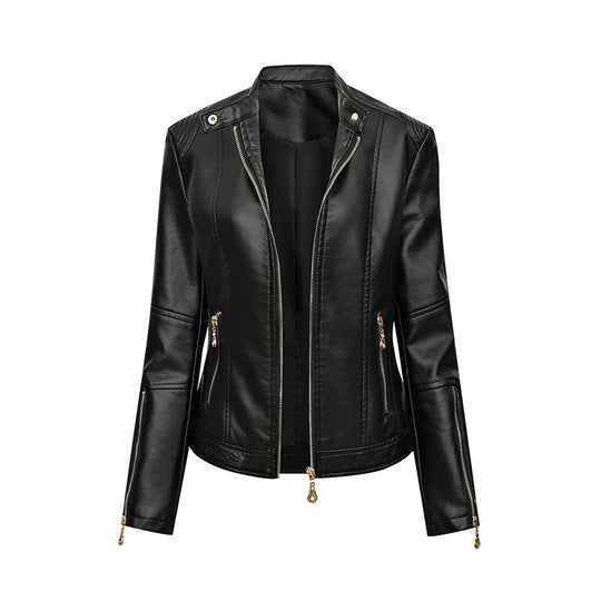 Damen Kunstlederjacke im Biker-Stil Heidi-Mode