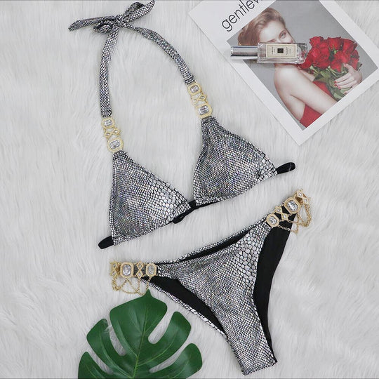 Heidi Mode | Crystal Diamond Split Badeanzug