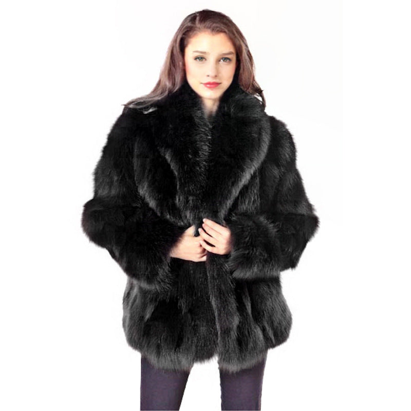 Damen Luxuriöse Kunstfelljacke mit voluminösen Ärmeln Heidi-Mode