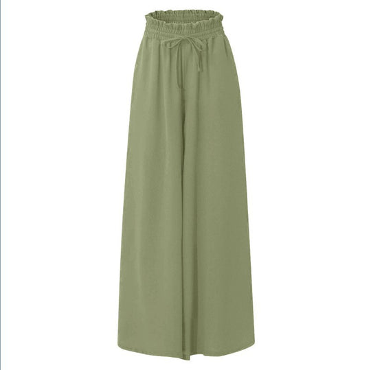 Damen luftige Palazzo-Hose mit elastischem Bund und Seitentaschen Heidi-Mode