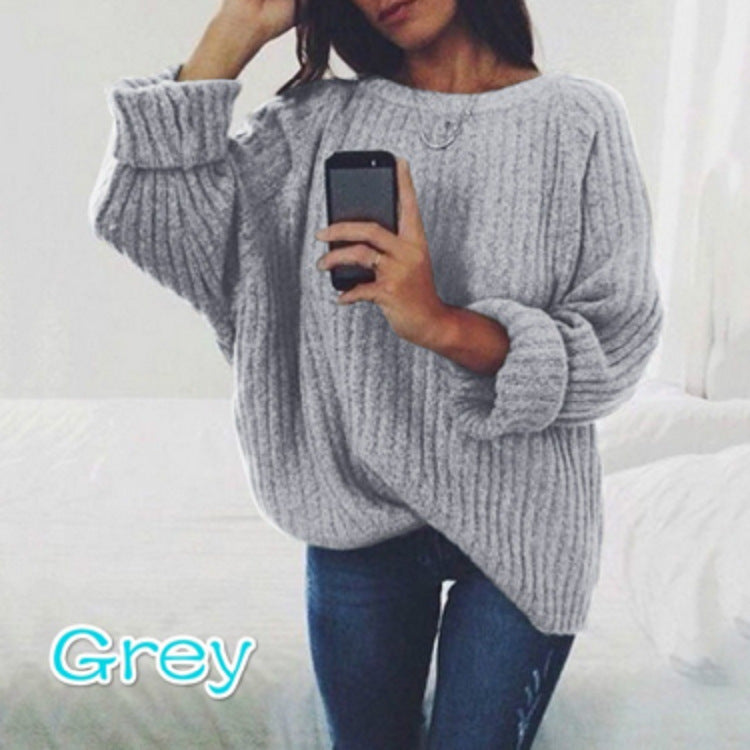 Damen Oversized Strickpullover mit strukturiertem Rippenmuster und lässigem Schnitt Heidi-Mode