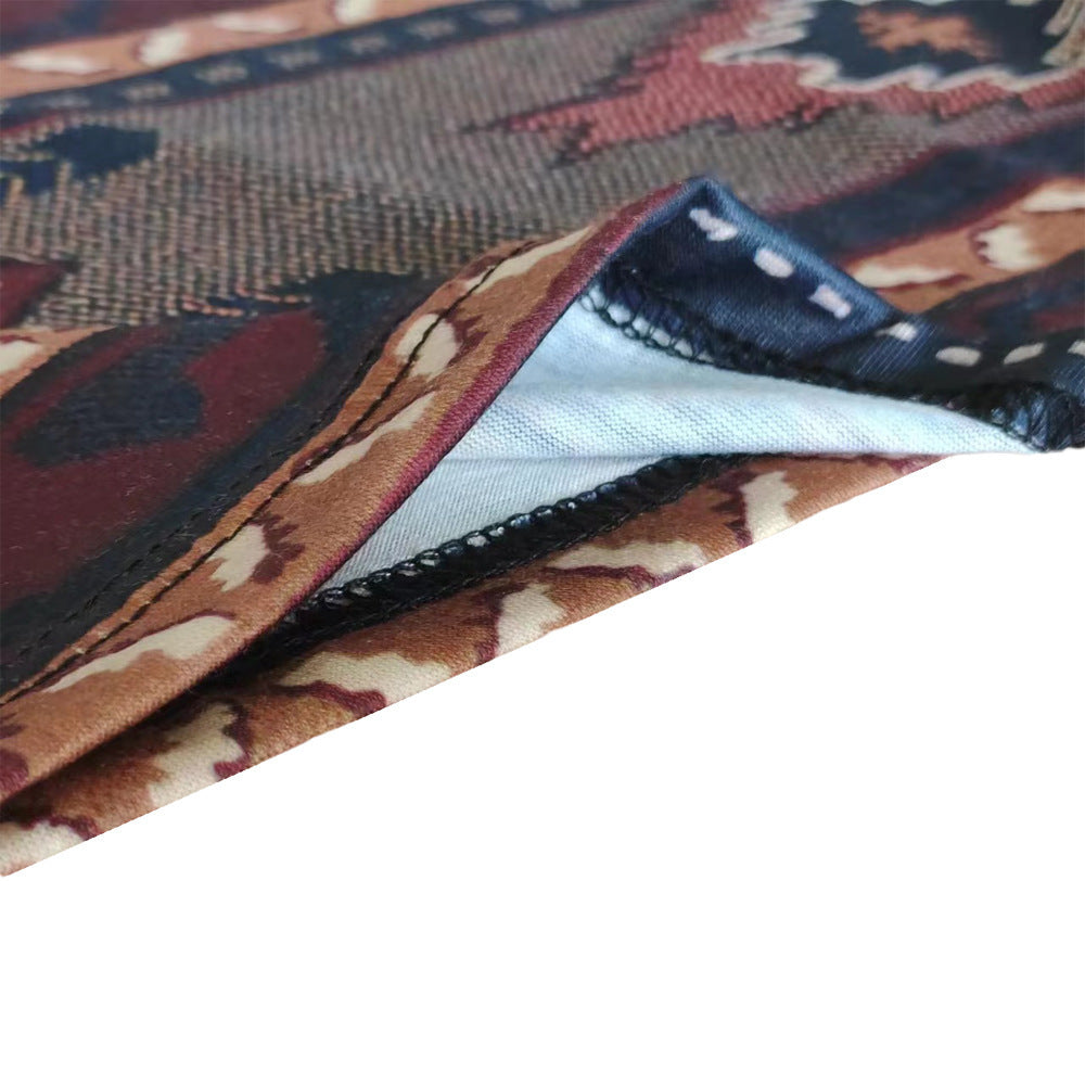 Damen modisches Kurzarm-Oberteil mit dekorativem Zipper und tribalisiertem Design Heidi-Mode