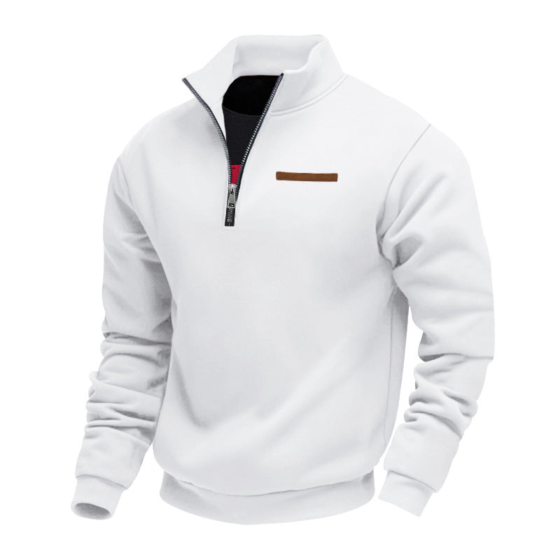 Herren Hochwertiger Fleece-Pullover mit halbem Reißverschluss Heidi-Mode