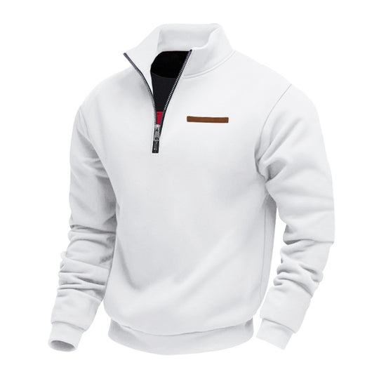 Herren Hochwertiger Fleece-Pullover mit halbem Reißverschluss Heidi-Mode