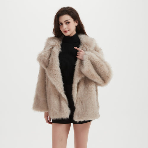 Damen Kuschliger Faux-Fur Mantel Heidi-Mode