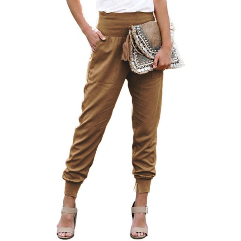 Damen bequem geschnittene Jogger-Hose mit seitlichen Taschen und Gummizug Heidi-Mode