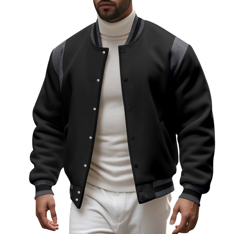Herren Sportliche Collegejacke mit modernem Design und Kontrastärmel Heidi-Mode