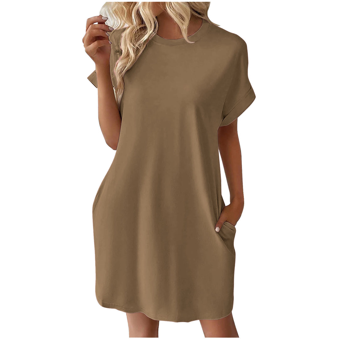 Damen lässiges T-Shirt Kleid mit praktischen Taschen Heidi-Mode