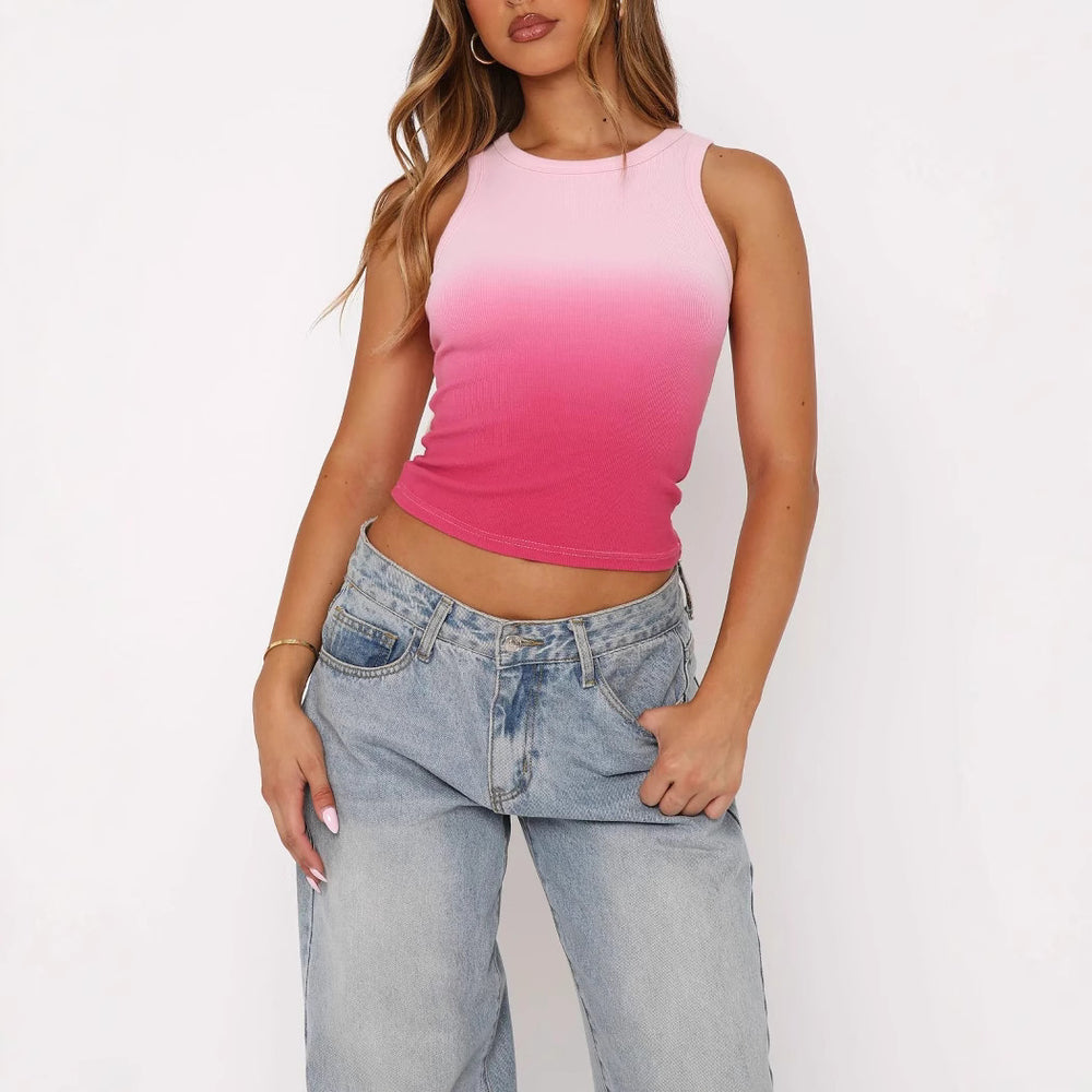 Damen ärmelloses Ripptop mit Farbverlauf Heidi-Mode