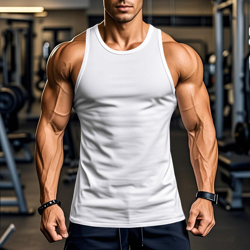 Herren atmungsaktives Fitness Tanktop mit Racerback-Schnitt Heidi-Mode