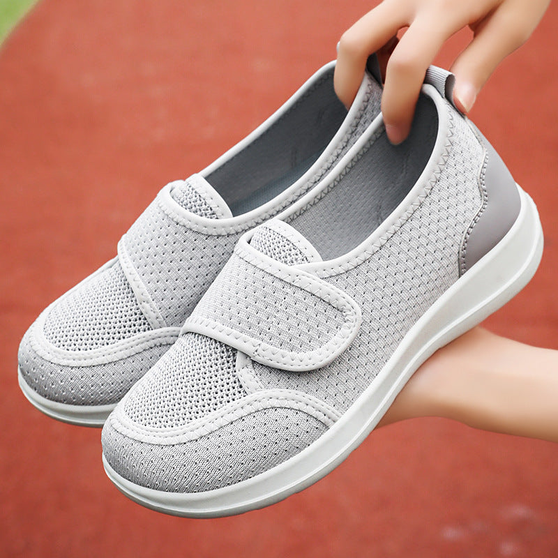 Damen Bequeme Klettverschluss Sneakers mit atmungsaktivem Obermaterial Heidi-Mode