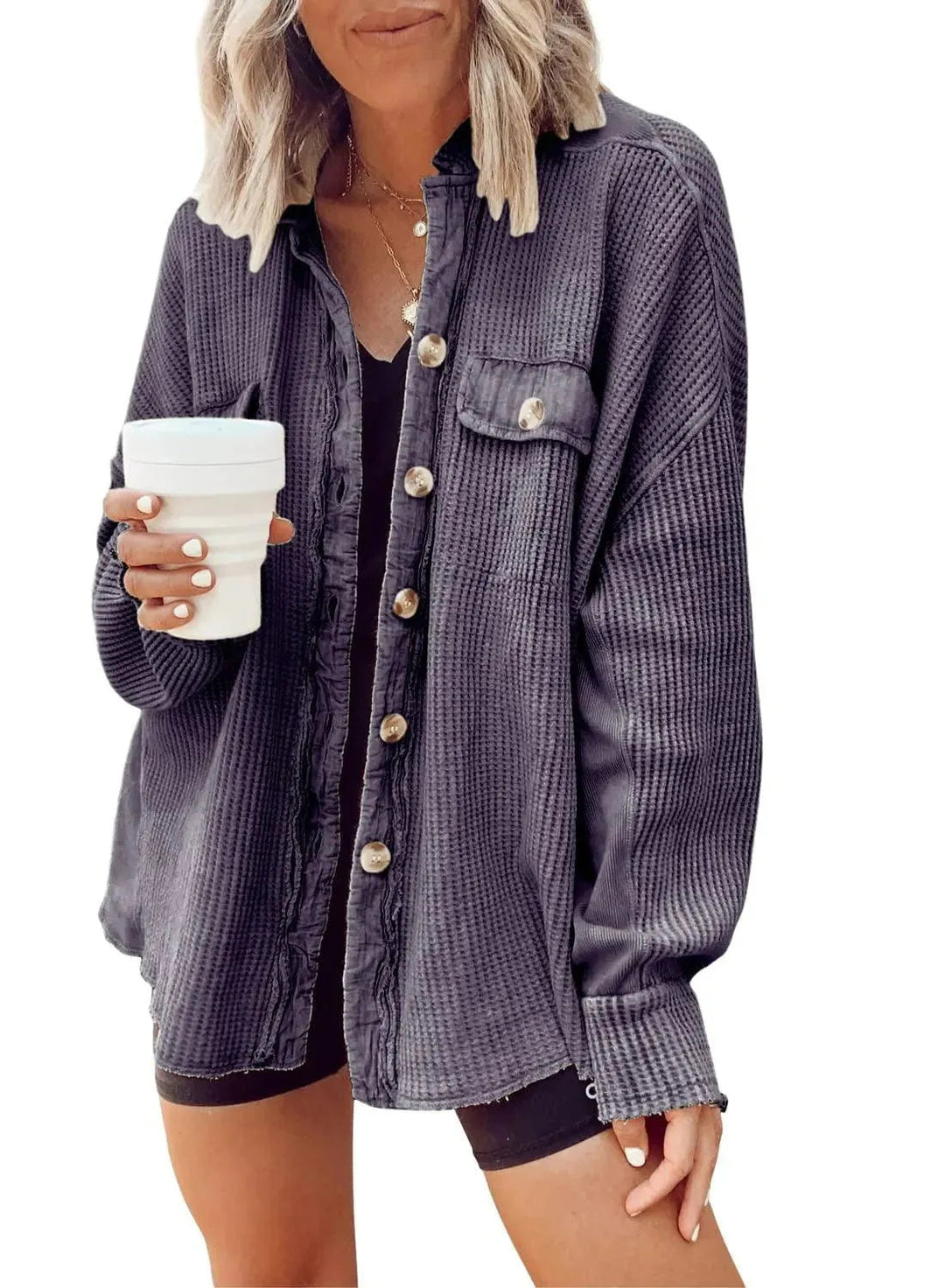 Heidi-Mode | Damen unregelmäßige Hemdjacke