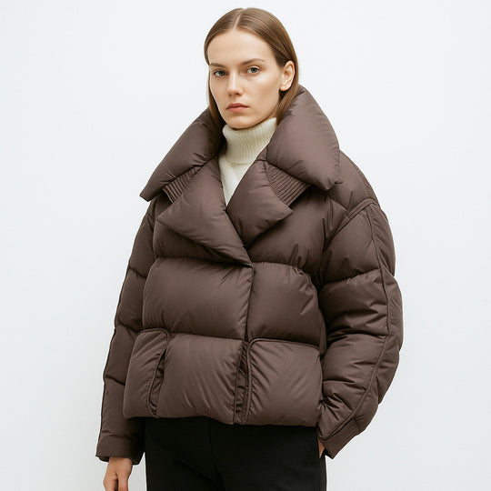 Damen modische verkürzte Steppjacke mit hoch geschlossenem Kragen und praktischen Taschen Heidi-Mode