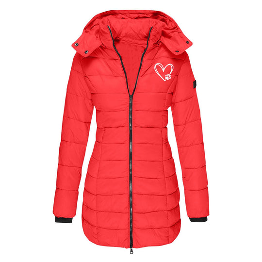 Damen gesteppte Winterjacke mit abnehmbarer Kapuze Heidi-Mode