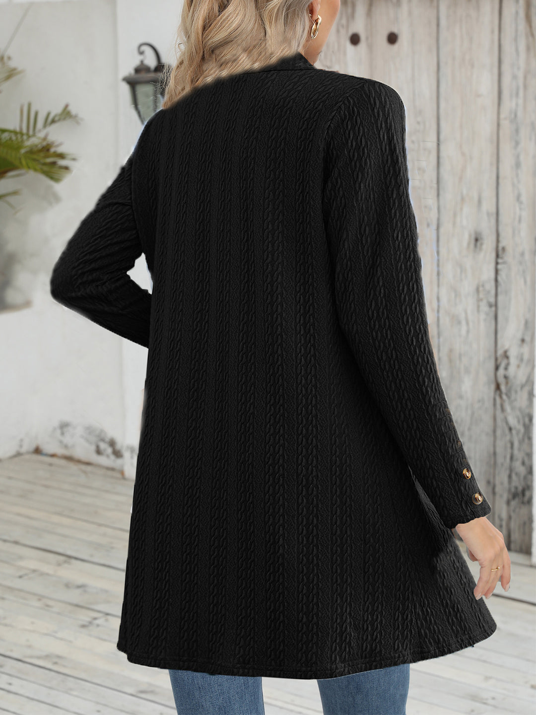Damen Strickjacke mit strukturiertem Design und eleganten Knopfdetails Heidi-Mode