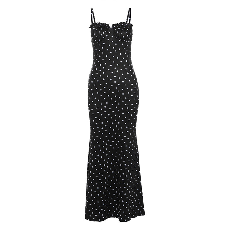 Heidi Mode | Kleid mit gepunkteten Strapsen mit Neckholder