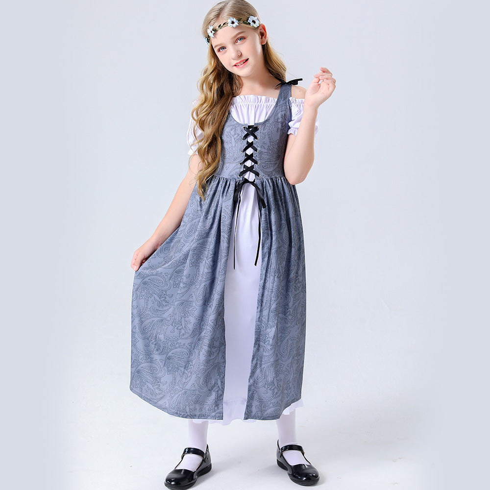 Damen Trachtenkleid mit romantischen Rüschendetails und bezaubernder Schnürung Heidi
