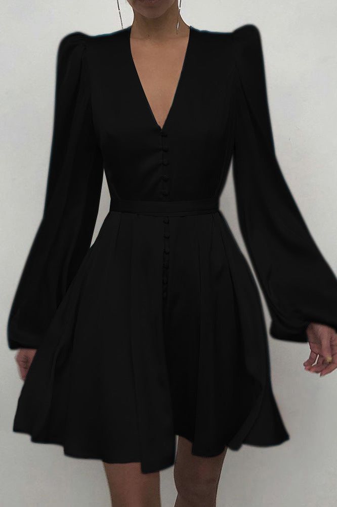 Heidi-Mode | Satin V-Ausschnitt Slim Kleid