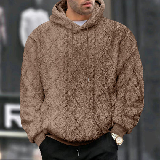 Herren Hoodiekapuzenpullover aus kuscheligem Material mit Struktur Heidi-Mode