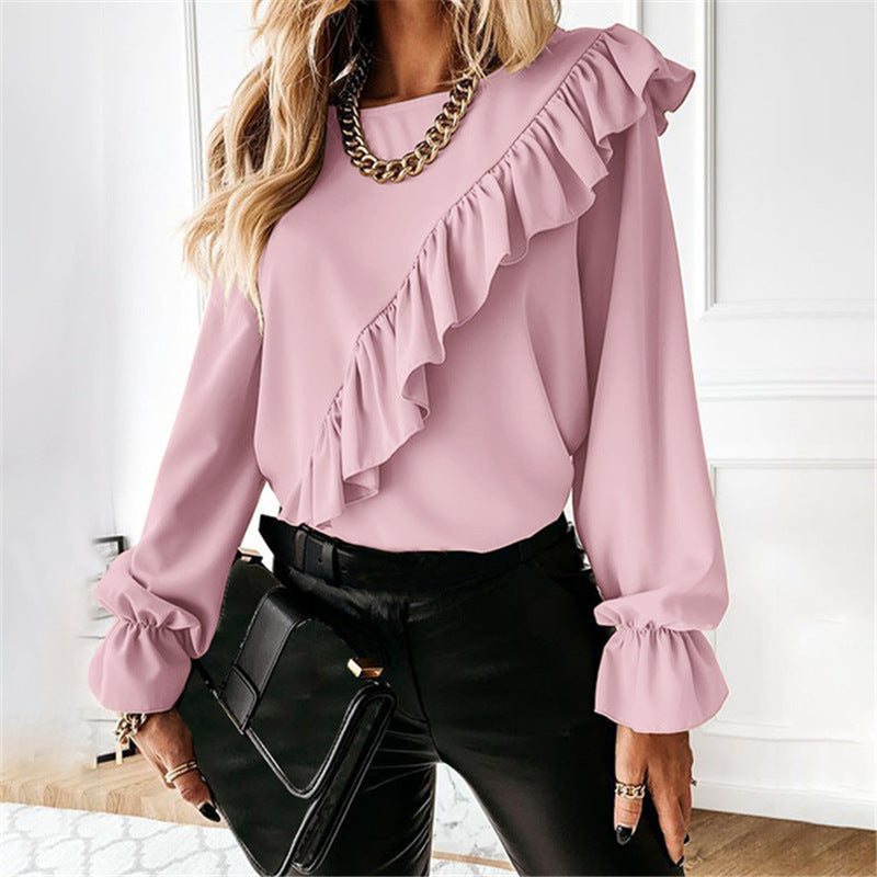 Damen Bluse mit voluminösen Rüschen Heidi-Mode