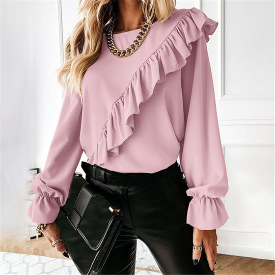 Damen Bluse mit voluminösen Rüschen Heidi-Mode
