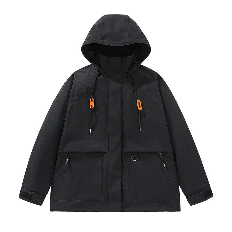 Herren funktionale Freizeitjacke mit verstellbarem Kapuzenkragen und großen Taschen Heidi-Mode