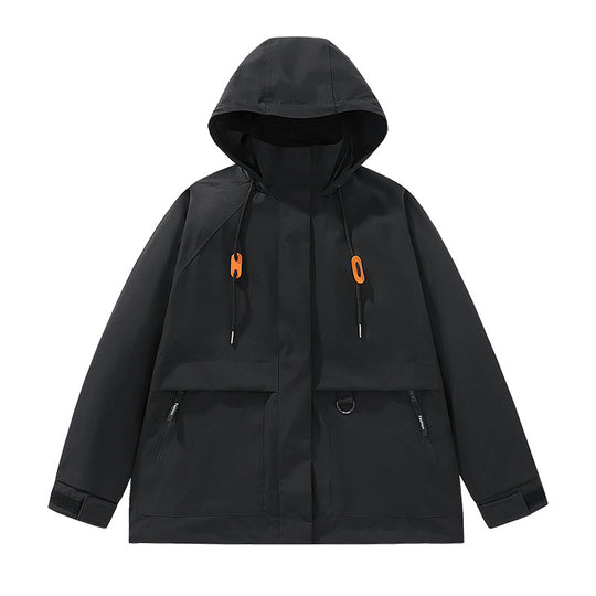 Herren funktionale Freizeitjacke mit verstellbarem Kapuzenkragen und großen Taschen Heidi-Mode