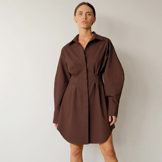 Damen Blusenkleid mit eleganten Puffärmeln und tailliertem Schnitt Heidi-Mode