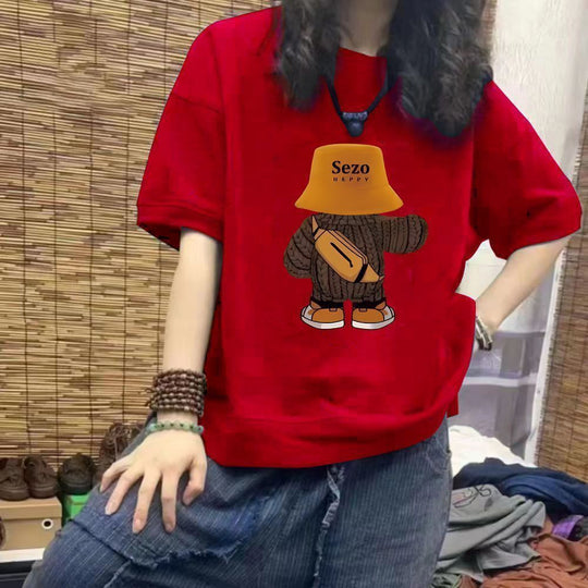 Damen Oversize T-Shirt mit einzigartigem Grafikdesign Heidi-Mode