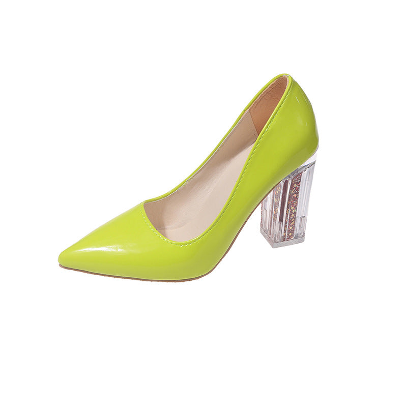 Damen Elegante High Heel Pumps mit transparentem Blockabsatz Heidi-Mode